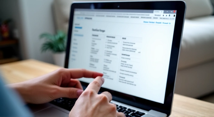 Person managing cookie settings on a computer screen