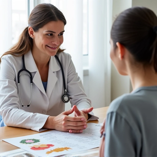 Hands of a nutritionist explaining a dietary plan to a patient with chronic disease